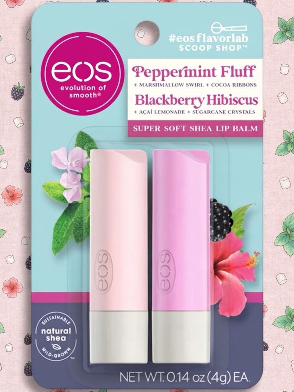 Peppermint Fluff & Blackberry Hibiscus Lip Balm Duo